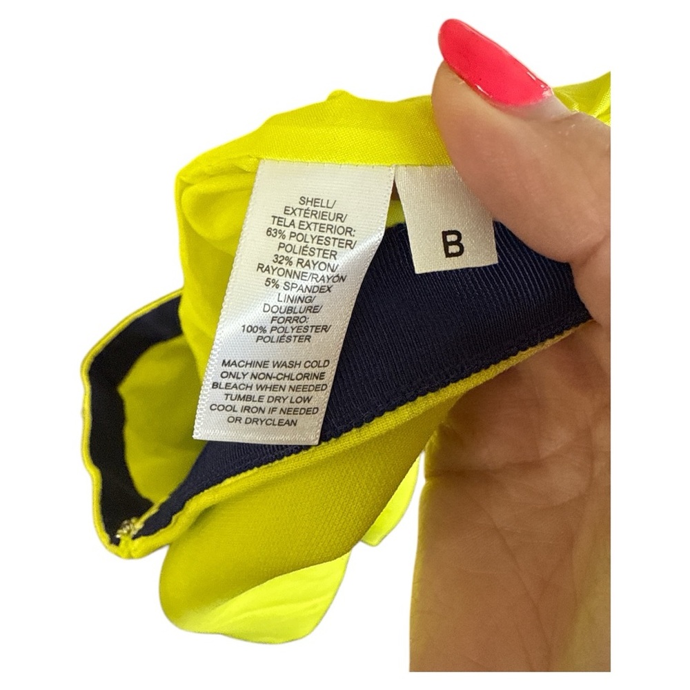 NWT ANN TAYLOR LOFT VIBRANT NEON YELLOW STRAIGHT SKIRT 8 - Picture 4 of 4